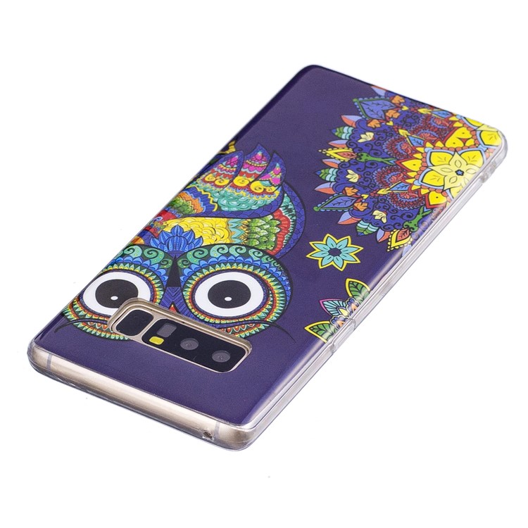 Luminous Glow IMD Patterned TPU Mobile Cover for Samsung Galaxy Note 8 SM-N950 - Colorful Owl-4