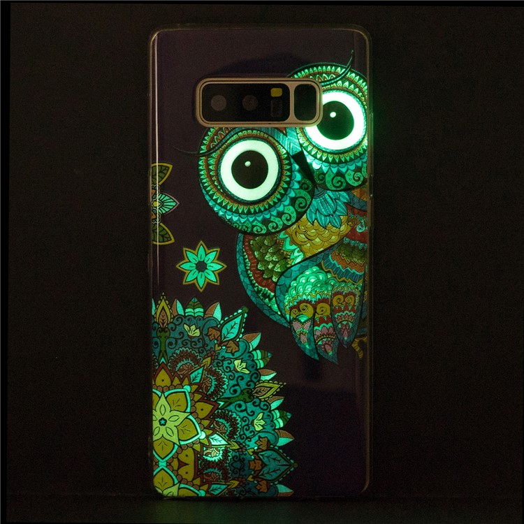 Luminous Glow IMD Patterned TPU Mobile Cover for Samsung Galaxy Note 8 SM-N950 - Colorful Owl-9