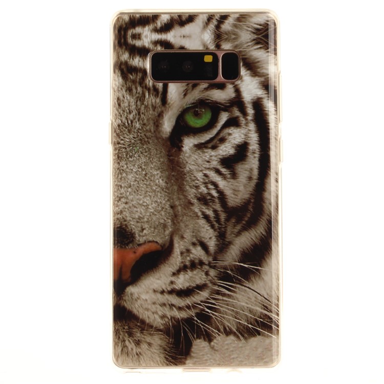 IMD TPU Gel Lightweight Phone Case Accessory for Samsung Galaxy Note 8 N950 - Tiger with Green Eye-2