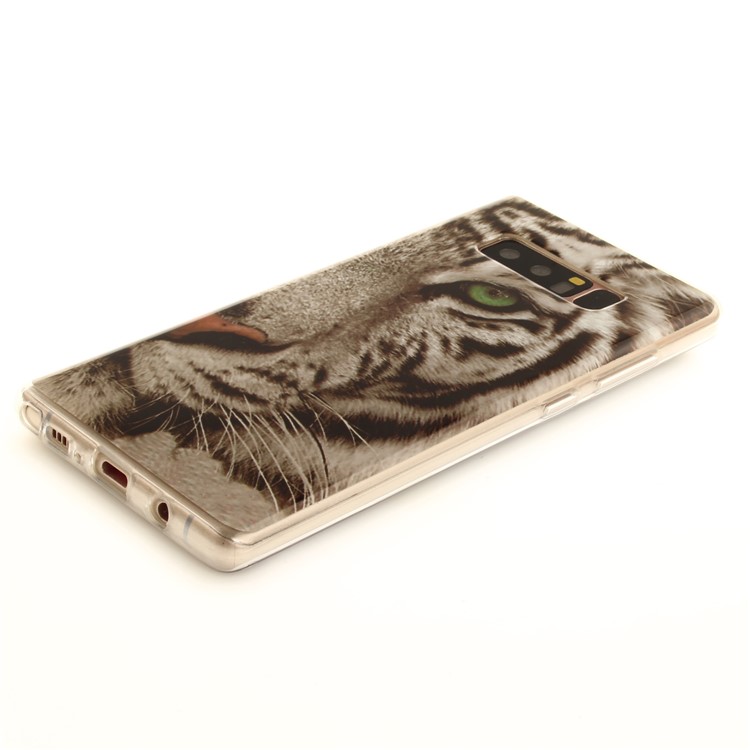 IMD TPU Gel Lightweight Phone Case Accessory for Samsung Galaxy Note 8 N950 - Tiger with Green Eye-3