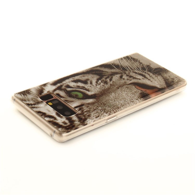 IMD TPU Gel Lightweight Phone Case Accessory for Samsung Galaxy Note 8 N950 - Tiger with Green Eye-4