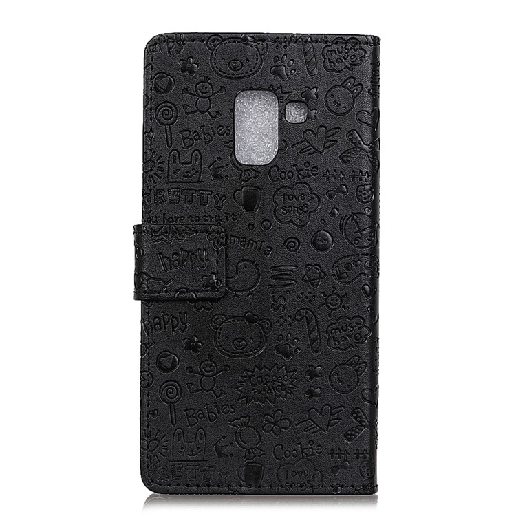Cartoon Graffiti Wallet Stand Leather Case for Samsung Galaxy A5 (2018) - Black-2