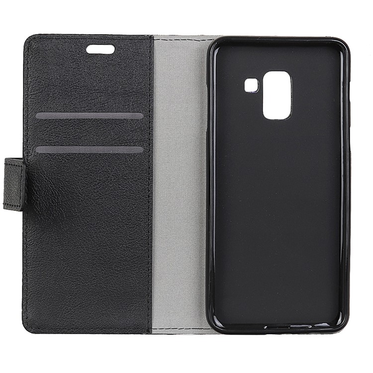 PU Leather Wallet Mobile Phone Case for Samsung Galaxy A5 (2018) - Black-5