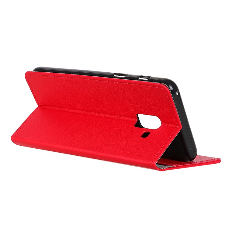 Stand Wallet PU Leather Mobile Phone Shell for Samsung Galaxy A8 (2018) - Red-3