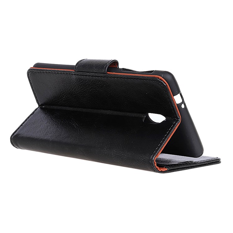 Textured Split Leather Wallet Phone Cover for Samsung Galaxy J5 (2017) EU Version / J5 Pro (2017) - Black-6
