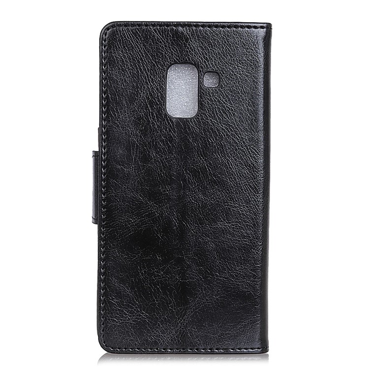 Textured Split Leather Wallet Case for Samsung Galaxy A8 (2017) EU Version - Black-3