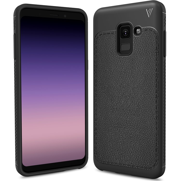 

IVSO Gentry Series Leather Coated TPU Mobile Case for Samsung Galaxy A8 (2018) - Black