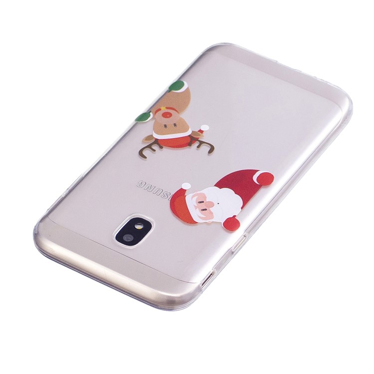 Christmas Pattern Printing TPU Case for Samsung Galaxy J3 (2017) EU Version / J3 Pro (2017) - Santa Claus and Reindeer-3