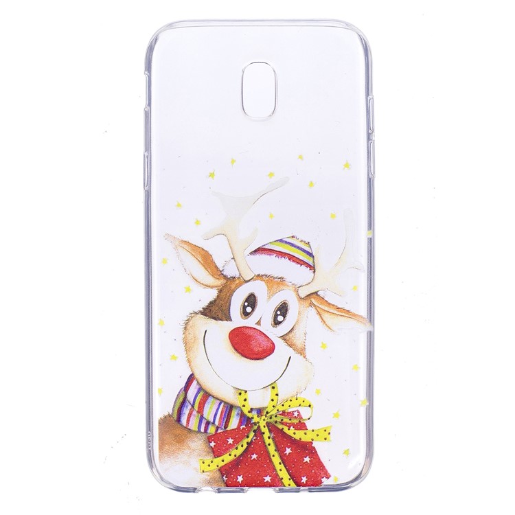 Christmas Pattern Printing TPU Case for Samsung Galaxy J7 (2017) EU Version / J7 Pro (2017) - Adorable Reindeer-1