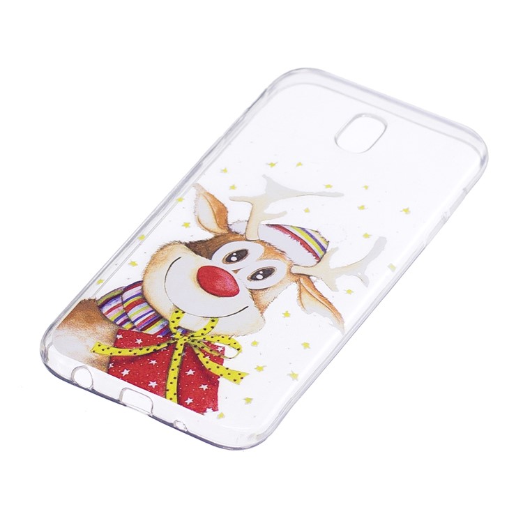 Christmas Pattern Printing TPU Case for Samsung Galaxy J7 (2017) EU Version / J7 Pro (2017) - Adorable Reindeer-2