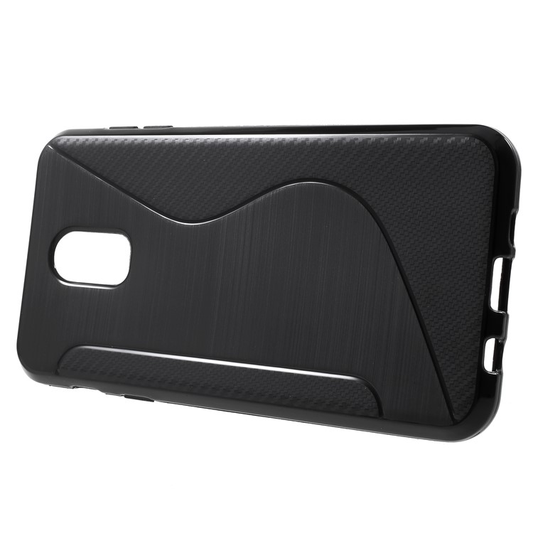 S Shape Brushed TPU Phone Case for Samsung Galaxy J7 (2017) EU Version / J7 (Pro) 2017 / J7+ / C8 - Black-2