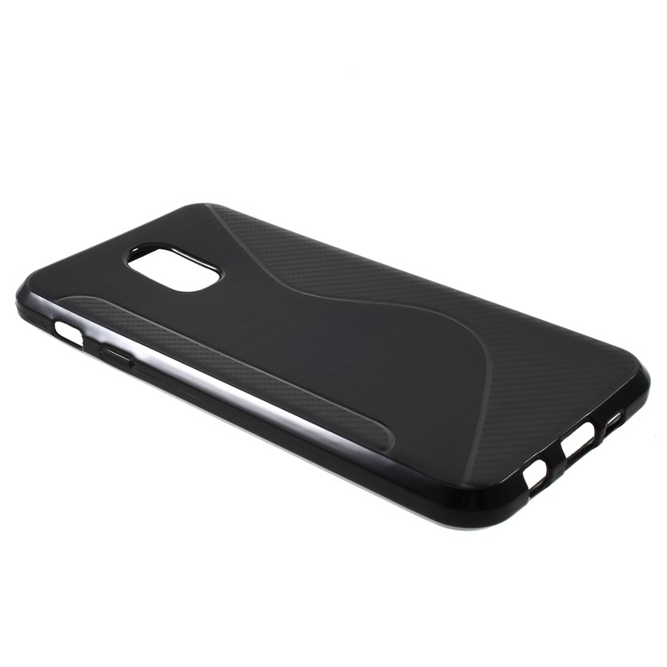 S Shape Brushed TPU Phone Case for Samsung Galaxy J7 (2017) EU Version / J7 (Pro) 2017 / J7+ / C8 - Black-3