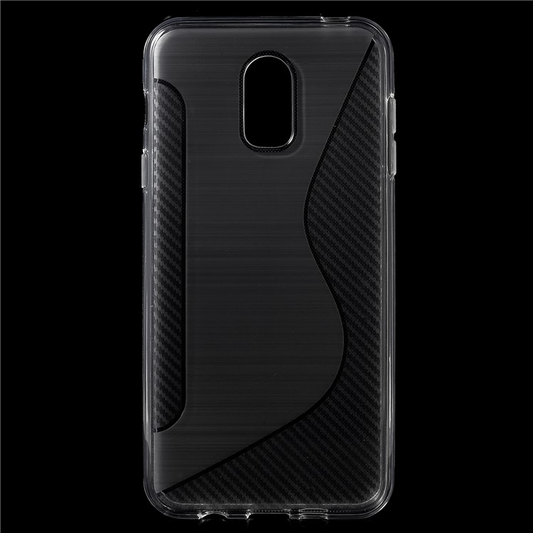 

S Shape Brushed TPU Phone Cover for Samsung Galaxy J7 (2017) EU Version / J7 (Pro) 2017 / J7+ / C8 - Transparent