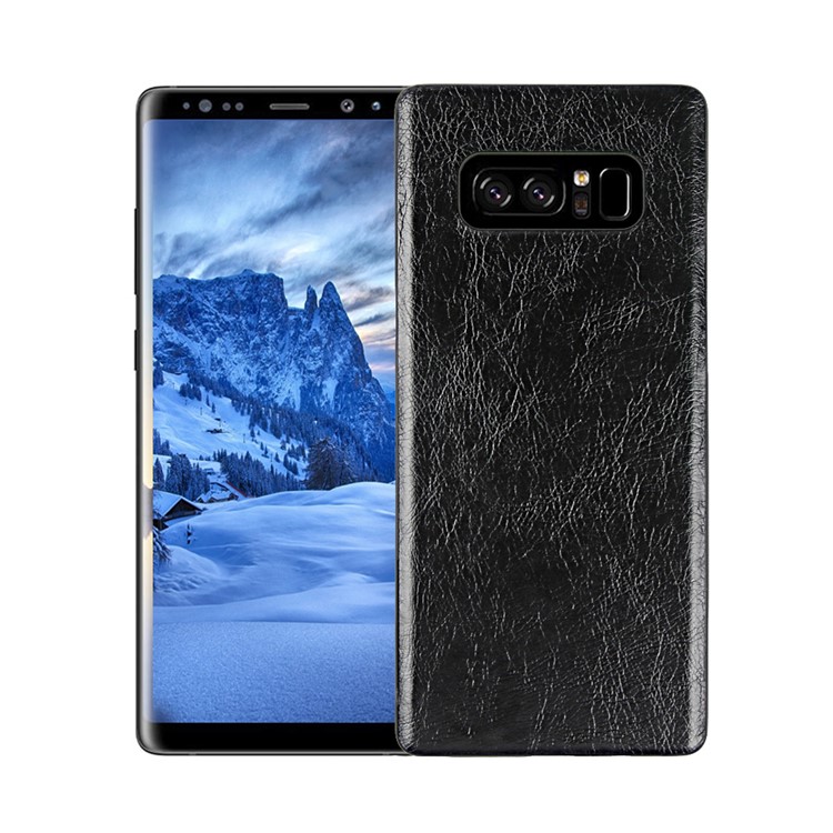 Textured PU Leather Coated Slim PC Back Case for Samsung Galaxy Note 8 N950 - Black-1