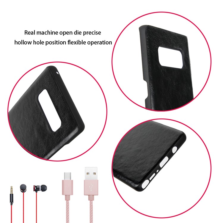 Textured PU Leather Coated Slim PC Back Case for Samsung Galaxy Note 8 N950 - Black-4