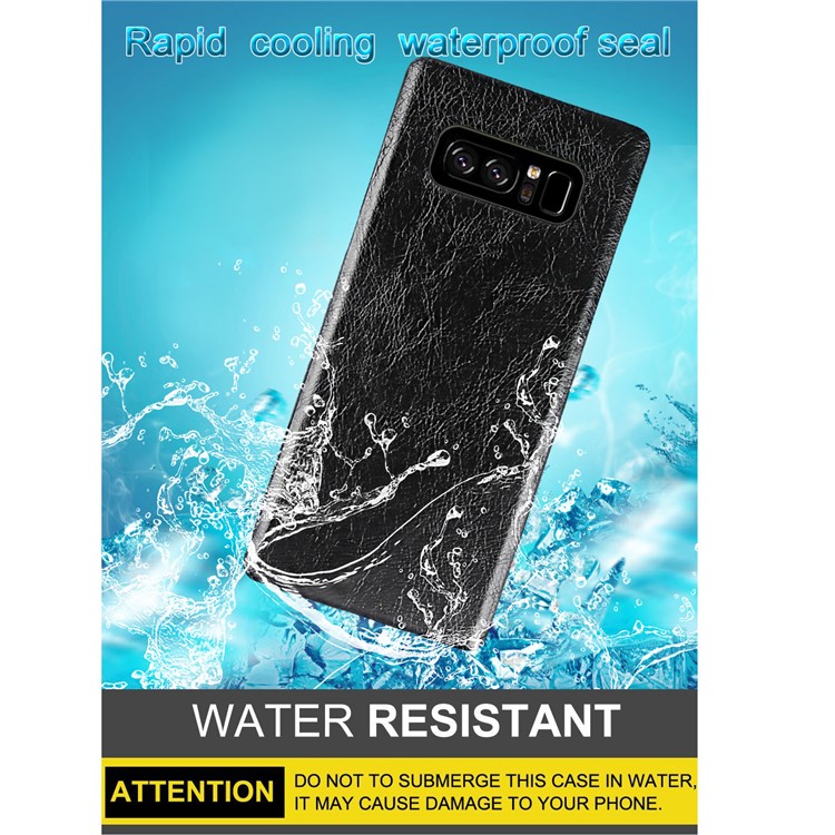 Textured PU Leather Coated Slim PC Back Case for Samsung Galaxy Note 8 N950 - Black-5