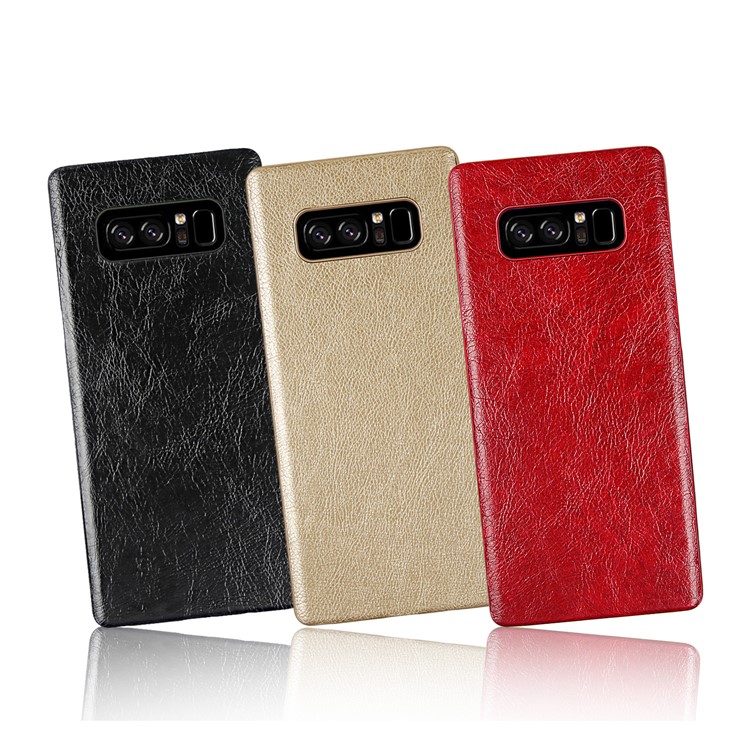 Textured PU Leather Coated Slim PC Back Case for Samsung Galaxy Note 8 N950 - Black-7