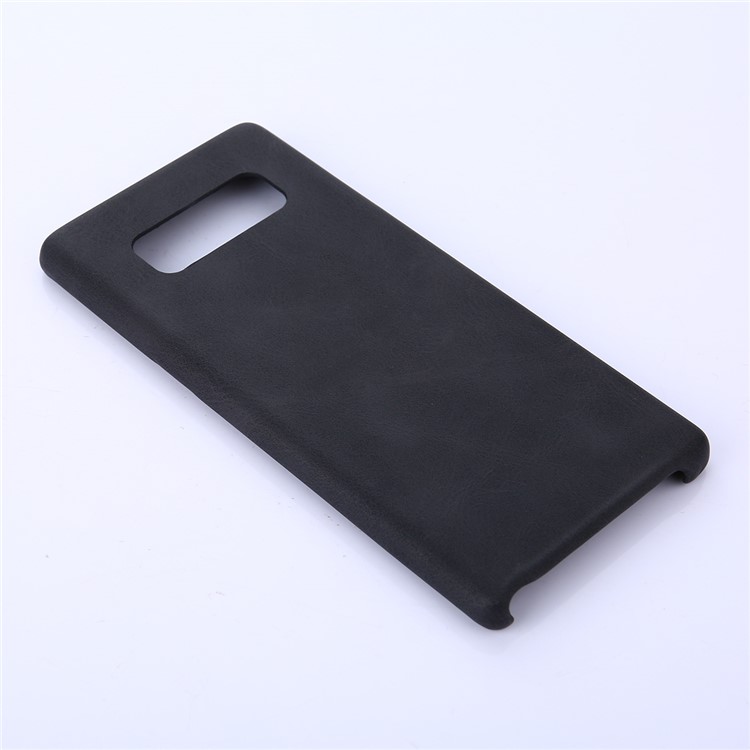 For Samsung Galaxy Note 8 N950 Retro Style Crazy Horse PU Leather Coated Plastic Cell Phone Back Case - Black-3
