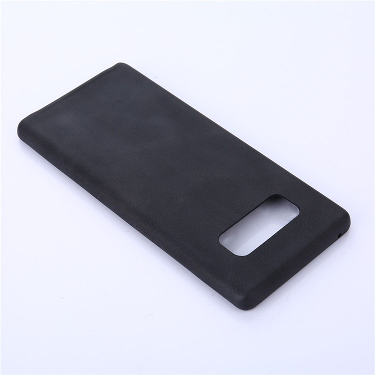 For Samsung Galaxy Note 8 N950 Retro Style Crazy Horse PU Leather Coated Plastic Cell Phone Back Case - Black-4