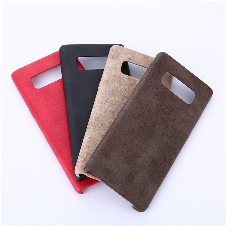 For Samsung Galaxy Note 8 N950 Retro Style Crazy Horse PU Leather Coated Plastic Cell Phone Back Case - Black-5