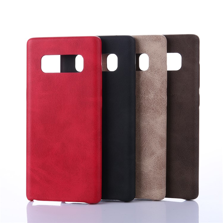 For Samsung Galaxy Note 8 N950 Retro Style Crazy Horse PU Leather Coated Plastic Cell Phone Back Case - Black-6