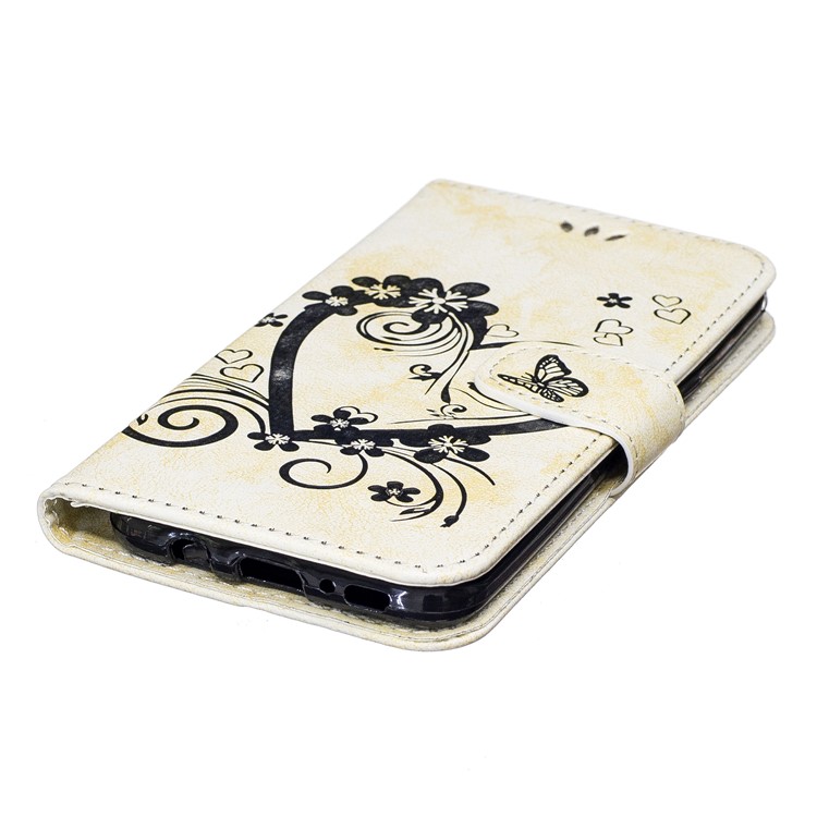 Imprinted Loving Heart Leather Wallet Case for Samsung Galaxy S8 Plus SM-G955 - White-3