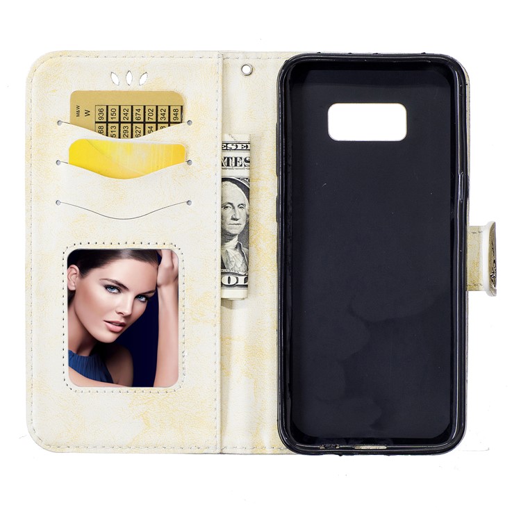 Imprinted Loving Heart Leather Wallet Case for Samsung Galaxy S8 Plus SM-G955 - White-5