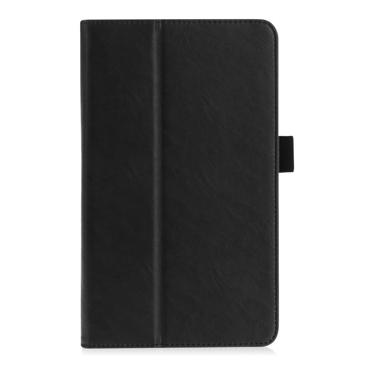Leather Stand Card Slots Case for Samsung Galaxy Tab A 8.0 (2017) T380 T385 with Hand Strap - Black-1