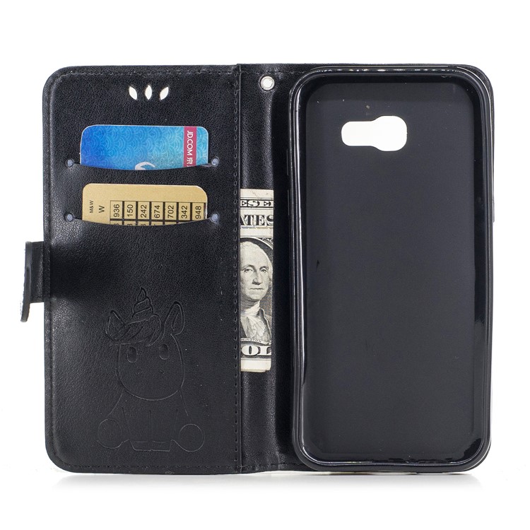 Unicorn Pattern Wallet Stand Leather Phone Case for Samsung Galaxy A5 (2017) A520 - Black-7