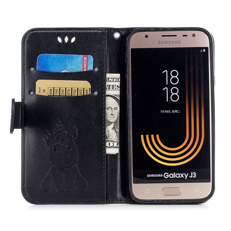 Unicorn Pattern Leather Wallet Case for Samsung Galaxy J5 (2017) EU Version/J5 Pro - Black-7