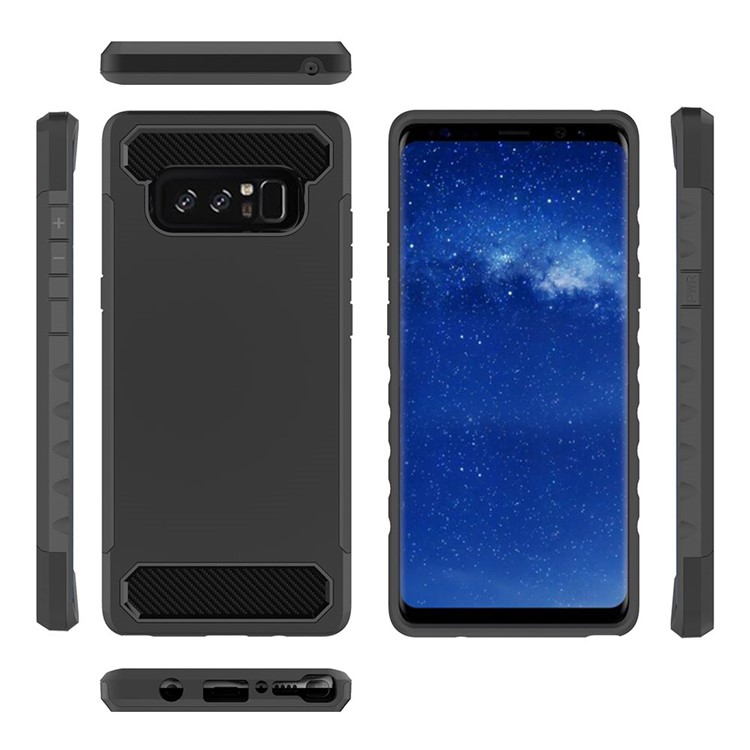 Carbon Fiber Texture PC + TPU Hybrid Back Case for Samsung Galaxy Note 8 N950 - Black-2