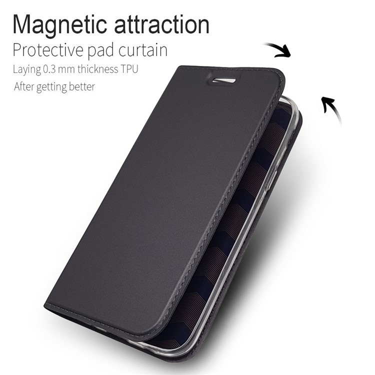 Auto-absorbed Card Holder Leather Stand Case for Samsung Galaxy J5 (2017) EU Version/J5 Pro (2017) - Black-4