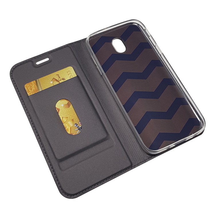 Auto-absorbed Card Holder Leather Stand Case for Samsung Galaxy J5 (2017) EU Version/J5 Pro (2017) - Black-7