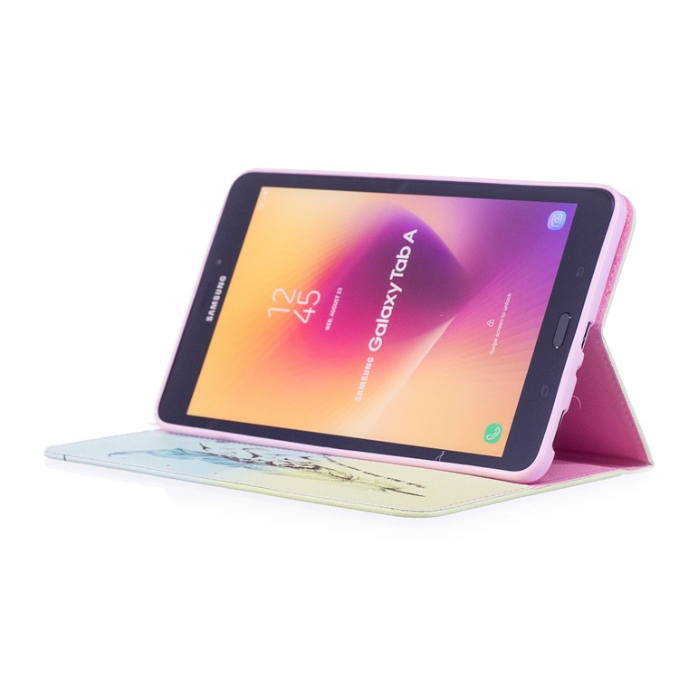 Pattern Printing Wallet Stand Leather Case for Samsung Galaxy Tab A 8.0 (2017) T385/T380 - Feather Pattern-6