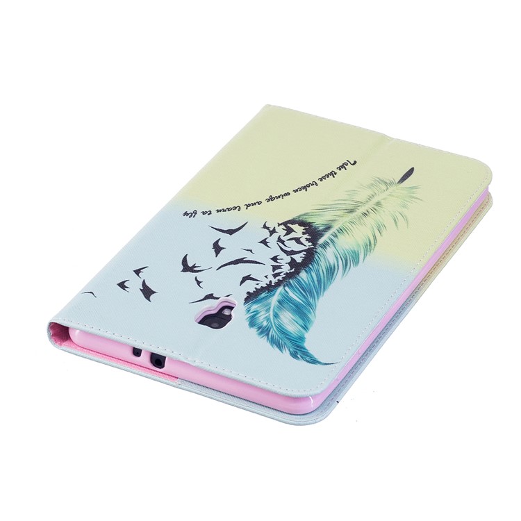 Pattern Printing Wallet Stand Leather Case for Samsung Galaxy Tab A 8.0 (2017) T385/T380 - Feather Pattern-8