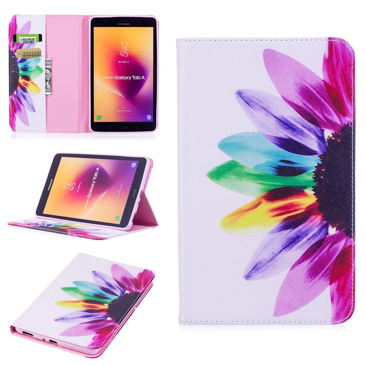 

Pattern Printing Wallet Leather Stand Tablet Cover for Samsung Galaxy Tab A 8.0 (2017) T385/T380 - Colorful Petals