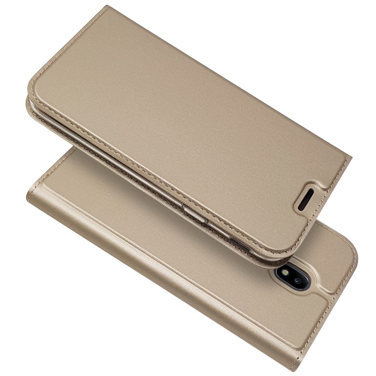 Magnetic Leather Phone Case with Stand for Samsung Galaxy J3 (2017) EU Version / J3 Pro (2017) - Gold-2