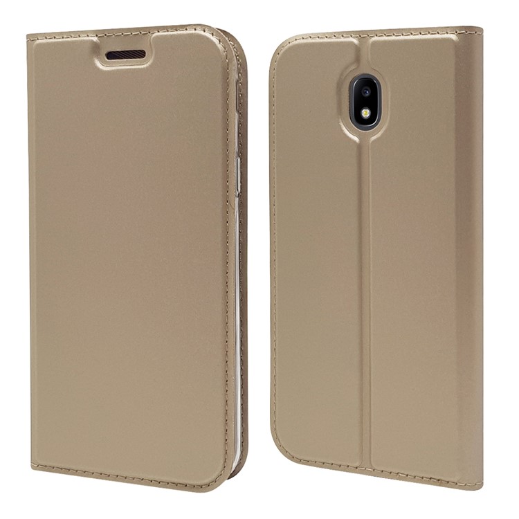 Magnetic Leather Phone Case with Stand for Samsung Galaxy J3 (2017) EU Version / J3 Pro (2017) - Gold-3
