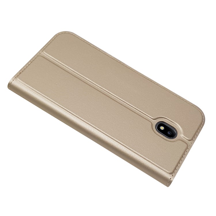 Magnetic Leather Phone Case with Stand for Samsung Galaxy J3 (2017) EU Version / J3 Pro (2017) - Gold-5