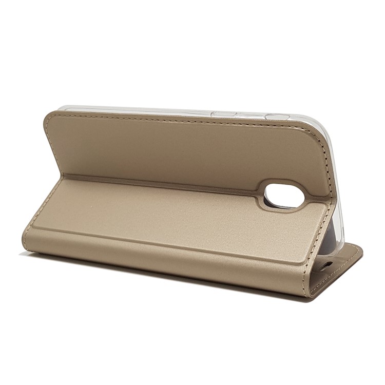 Magnetic Leather Phone Case with Stand for Samsung Galaxy J3 (2017) EU Version / J3 Pro (2017) - Gold-7