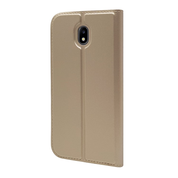 Magnetic Leather Phone Case with Stand for Samsung Galaxy J3 (2017) EU Version / J3 Pro (2017) - Gold-9