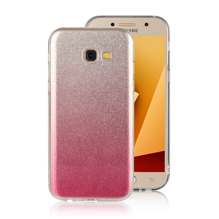 

Gradient Color Glittery Powder PC TPU Mobile Phone Case for Samsung Galaxy A5 (2017) - Pink