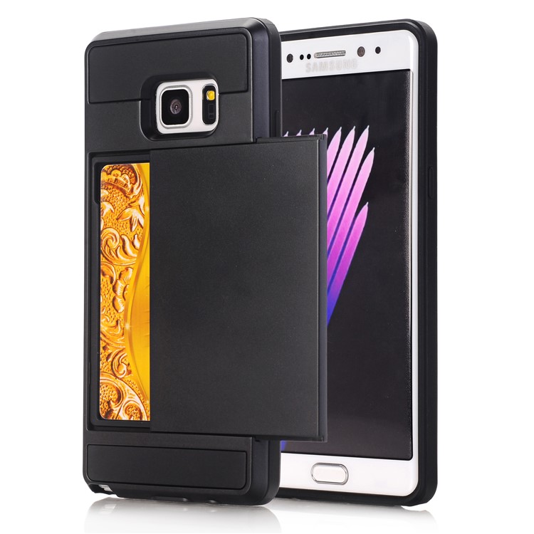 PC + TPU Hybrid Cover with Hidden Card Holder for Samsung Galaxy Note 8 SM-N950 - Black-1