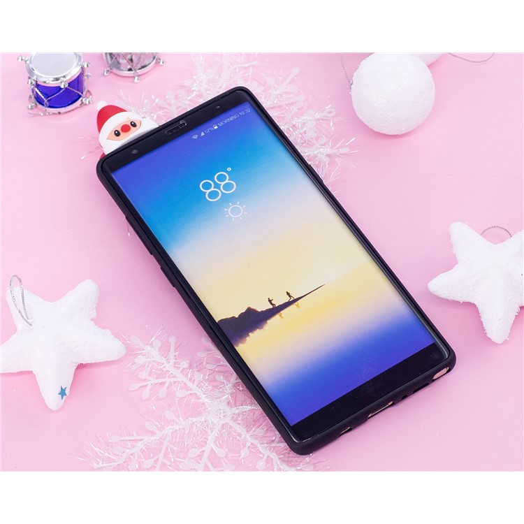 Cute 3D Christmas Figure TPU Jelly Case for Samsung Galaxy Note 8 SM-N950 - Black / Santa Claus-2
