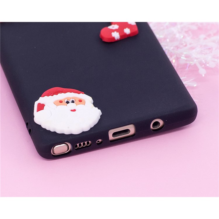 Cute 3D Christmas Figure TPU Jelly Case for Samsung Galaxy Note 8 SM-N950 - Black / Santa Claus-3