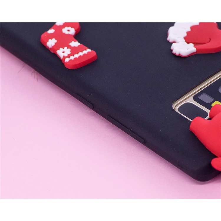 Cute 3D Christmas Figure TPU Jelly Case for Samsung Galaxy Note 8 SM-N950 - Black / Santa Claus-5
