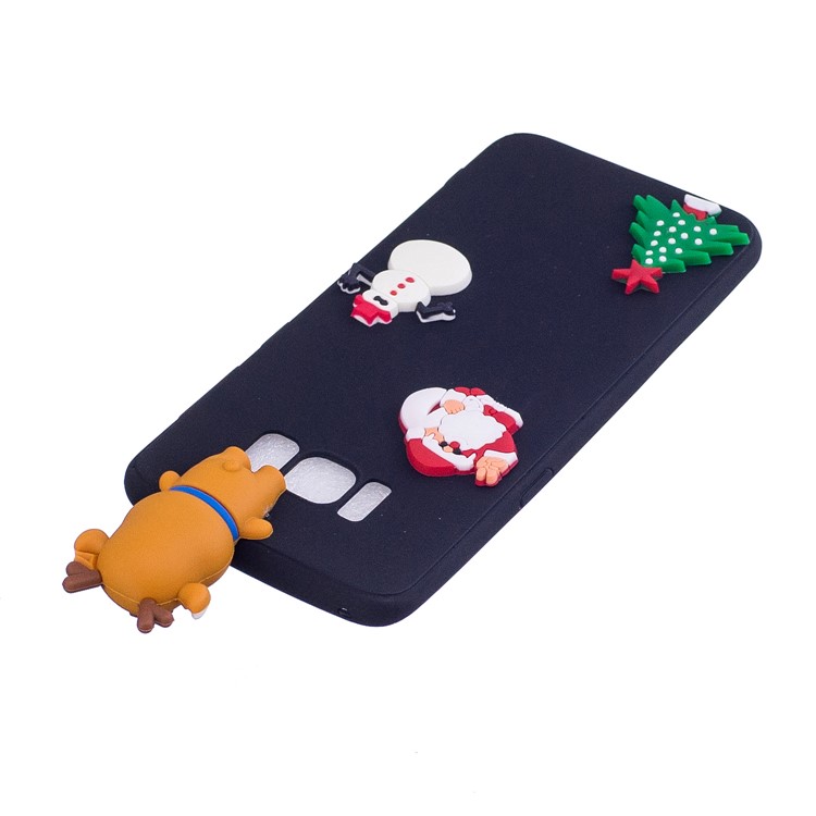 Christmas Pattern TPU Case for Samsung Galaxy S8+ SM-G955 - 3D Reindeer Doll / Black-5