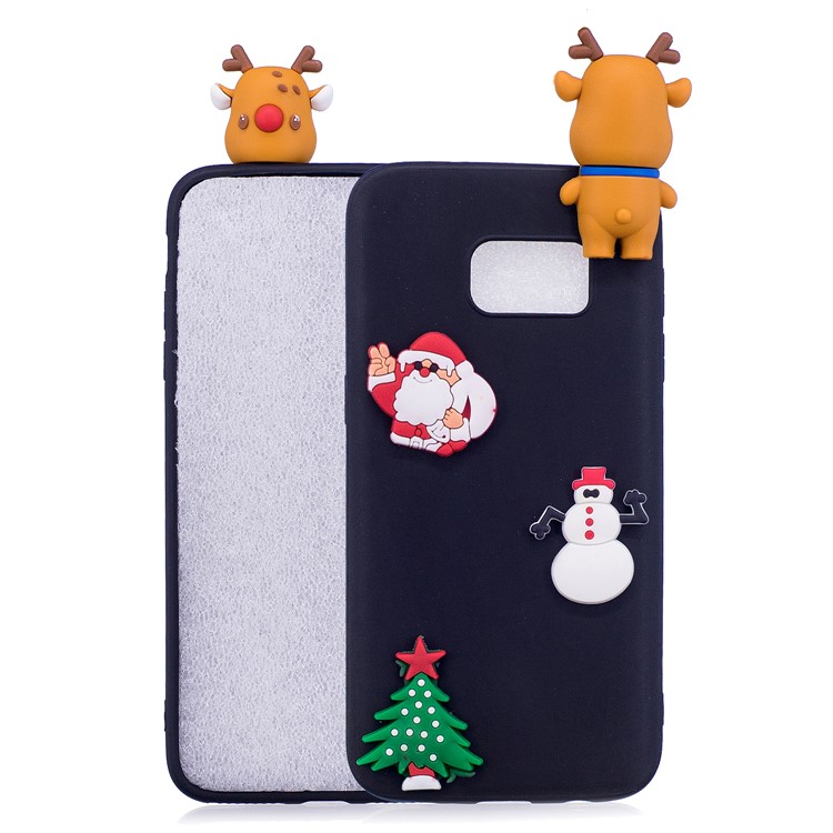 3D Creative Design Soft TPU Back Case for Samsung Galaxy S7 edge G935 - Reindeer / Black-1