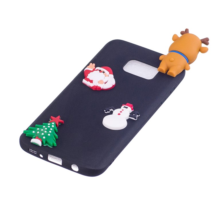 3D Creative Design Soft TPU Back Case for Samsung Galaxy S7 edge G935 - Reindeer / Black-4