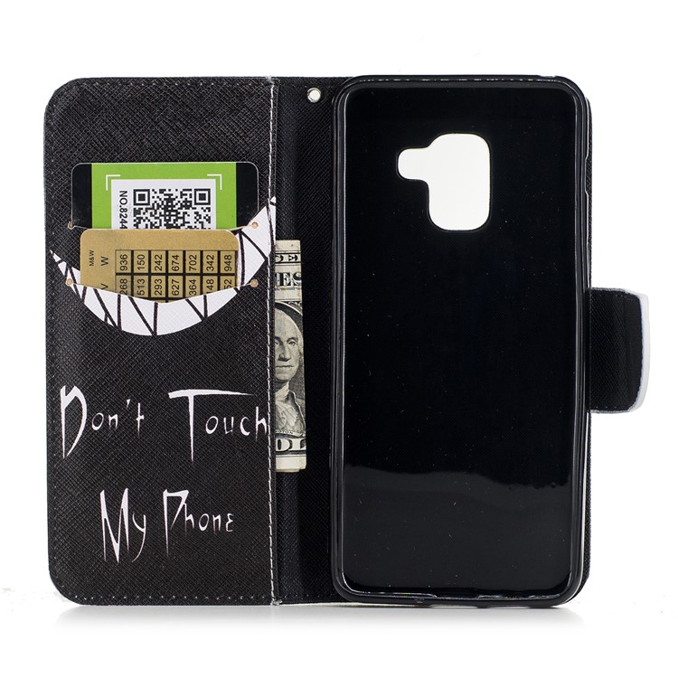 Pattern Printing Wallet Leather Flip Case for Samsung Galaxy A5 (2018) - Do not Touch Me-8